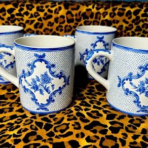 Set of 4 Tiffany & Co. Delft Mugs - NEW Made in Portugal